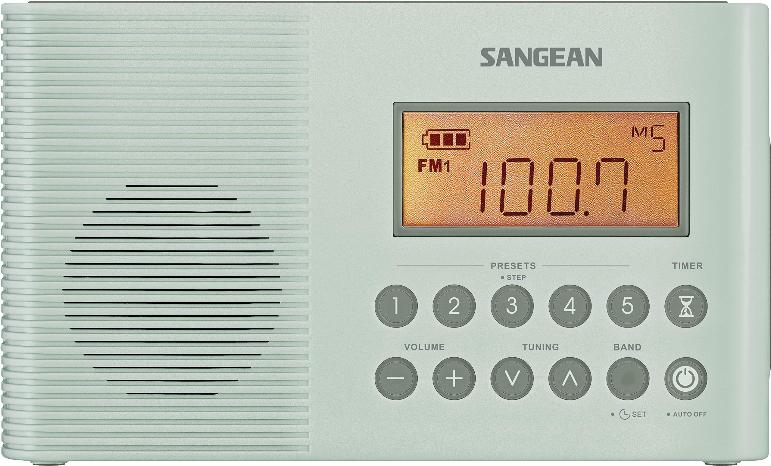 Sangean H201 Portable AM/FM/Weather Alert Digital Tuning Waterproof Shower Radio Turquoise,Light Blue - image 3 of 3