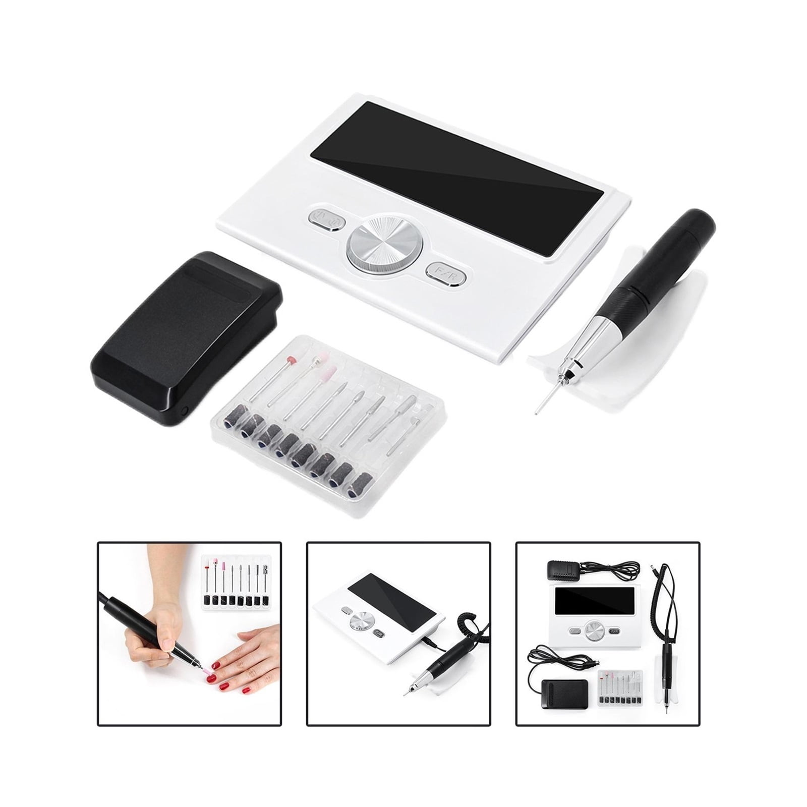 Electric Nail Drill Machine, Remove Nail Gel Polish Nail Drills, Low Noise High Speed Nails Design Manicure, Nail Art Polisher Sets