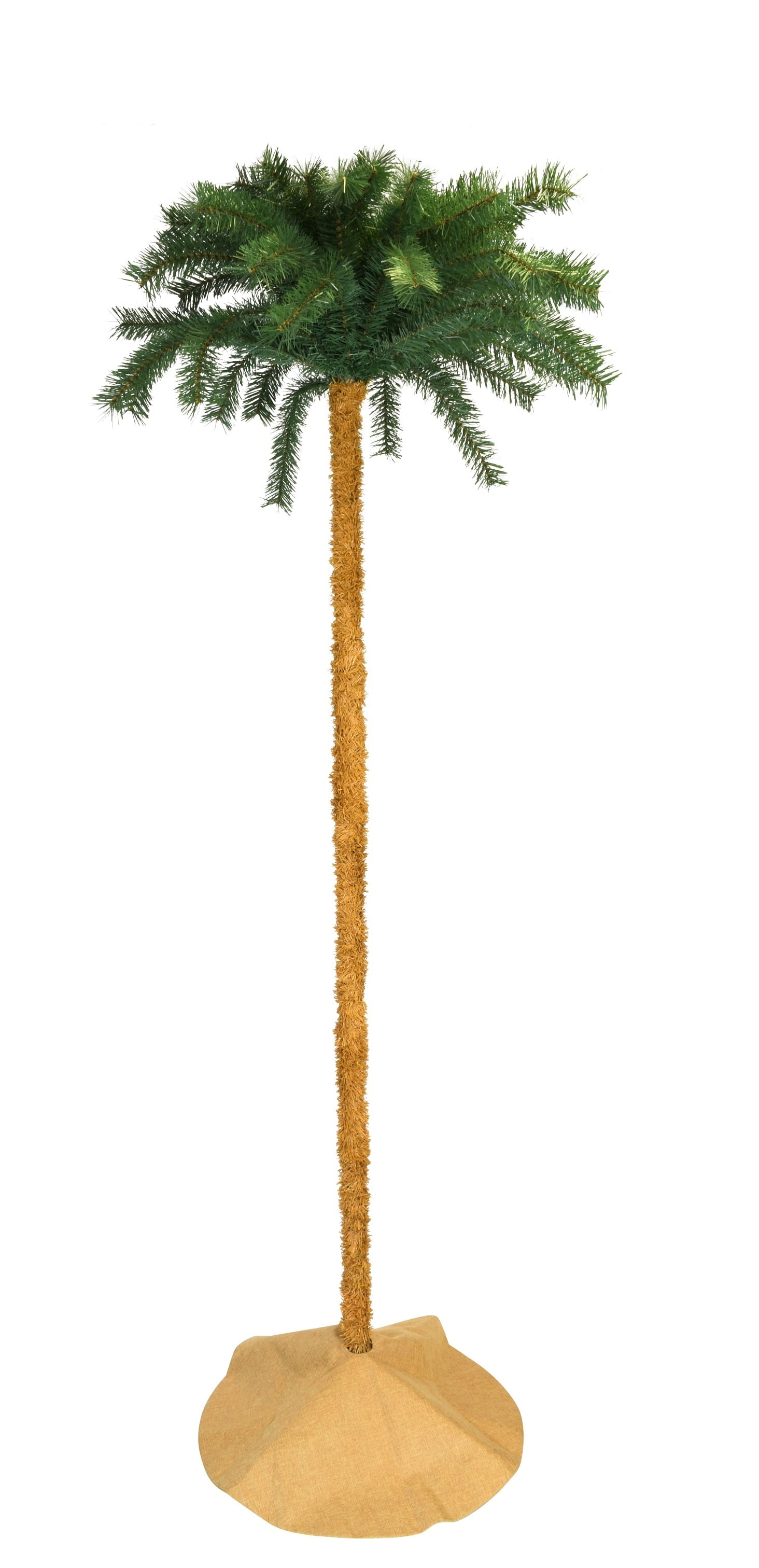 Tree Buddees 7 Foot Tall Palm Tree Christmas Tree with Sand Colored