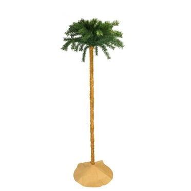 Tree Buddees 7 Foot Tall Palm Tree Christmas Tree with Sand Colored Skirt