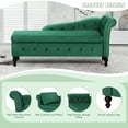 thumbnail image 6 of ACMEASE Upholstered Chaise Lounge with Right Armrest & Lumbar Pillow,Button Tufted Lounge Sofa with Storage,Lounge Chair Indoor,Modern Velvet Lounge Chair for Bedroom, Living Room and Office, Green, 6 of 7