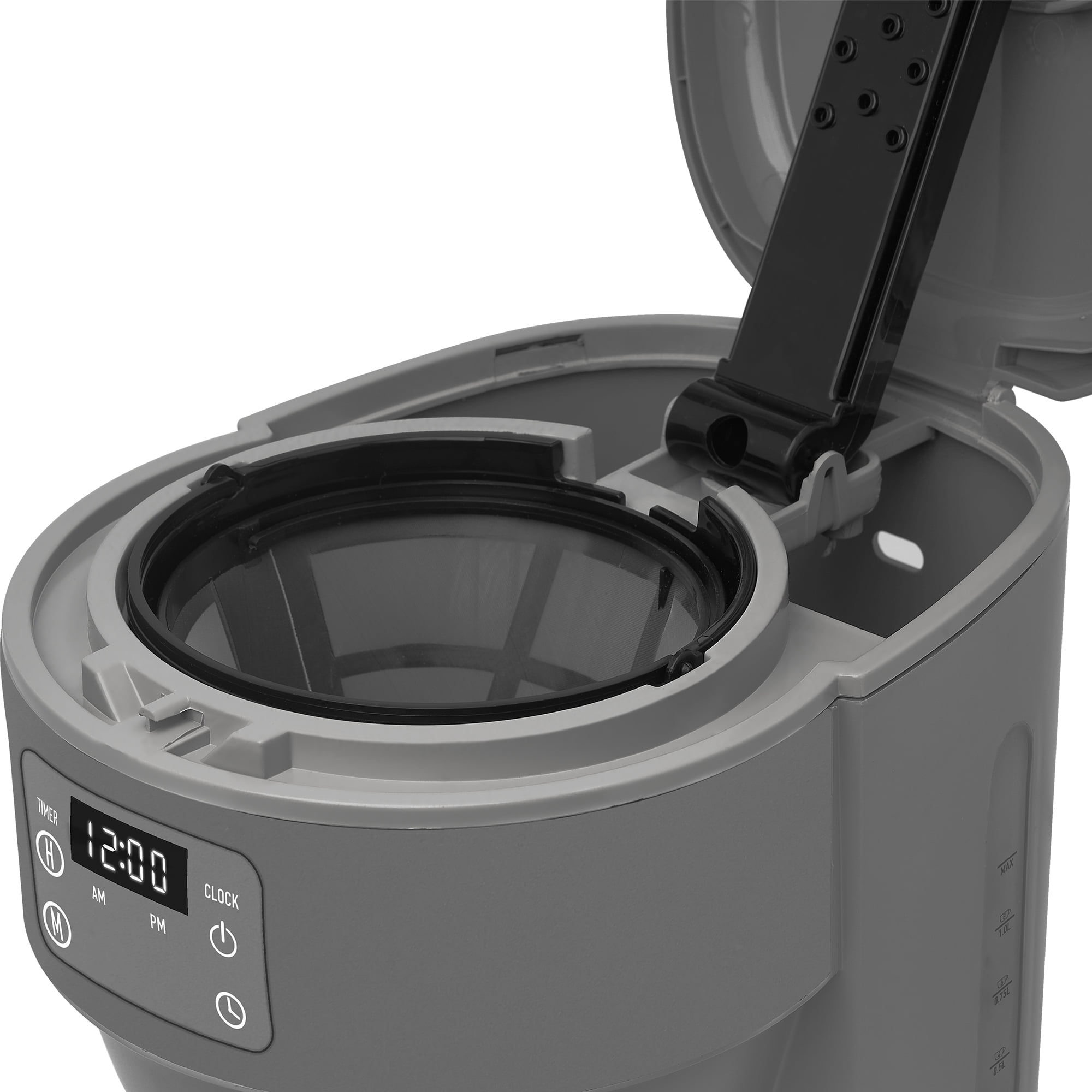 Haden Chelsea 10 Cup Digital Drip Coffee Maker with Glass Carafe, Grey