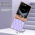 thumbnail image 4 of Dteck Diamond Case for Samsung Galaxy Z Flip 7 with Hinge Protection and Ring Holder, Luxury Sparkly Plating Shockproof Phone Cover with Screen Protector for Galaxy Z Flip 7,Purple, 4 of 8