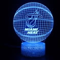 thumbnail image 1 of Luz nocturna LED 3D Miami Heats para baloncesto que cambia de color, 1 of 1
