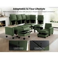thumbnail image 4 of CHIC HOUSE 111" Sectional Sofa with Storage Ottoman Chaise, Corduroy U Shaped Sofa Convertible Sectional Couches for Living Room, 6 Seater Corner Modular Sofa with Deep Seat Throw Pillows, Green, 4 of 7