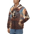 thumbnail image 3 of Honeii Fluffy Alpaca Mountain Meadow Print Hoodies for Men, Pullover & Full Zip, Breathable Zip up Hoodie, Sweatshirt-X-Large, 3 of 5