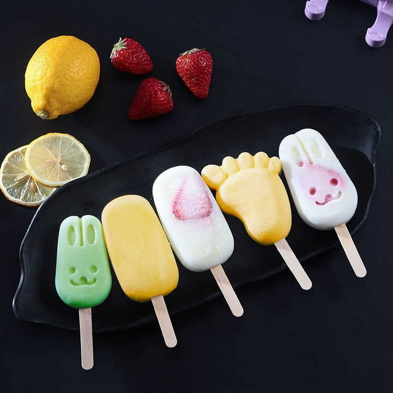 OYSIR Popsicle Molds Food Grade Silicone Frozen, Frozen Popsicle Mold, Ice Pop Cream Maker, Set of10, BPA Free, Includ 50 Wooden Stick