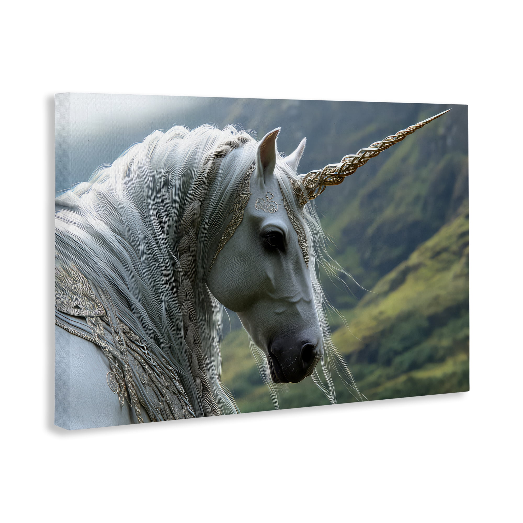 Stupell Industries Celtic Unicorn Braided Mane Canvas Wall Art, design by The Wands Want
