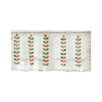 Hiroekza Short Sheer Curtains 24"L x 59"W Vintage Floral Crocheted Light-Blocking Curtains – Semi-Sheer Short Curtains Valance Panels with Rod Pocket for Kitchen, Bathroom, Cafes & Farmhouse Windows
