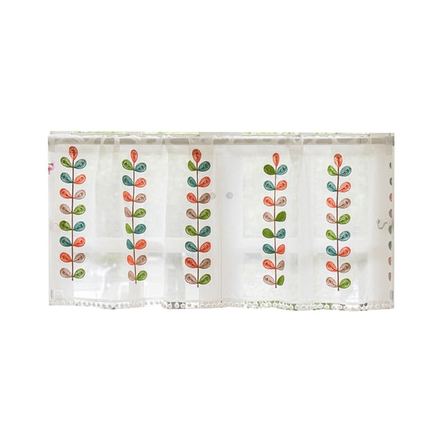 JASKFLY Polyester Rideau Court en 1 Paire Crochet Floral Vintage