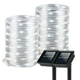 thumbnail image 1 of Solar Rope Lights, 2 Pack 8 Modes Solar Rope Lights Outdoor Waterproof IP65 with 100 LED, 40 Feet Solar Tube Lights for Poolside, Garden, Fence, Walkway (Cold Light), 1 of 3