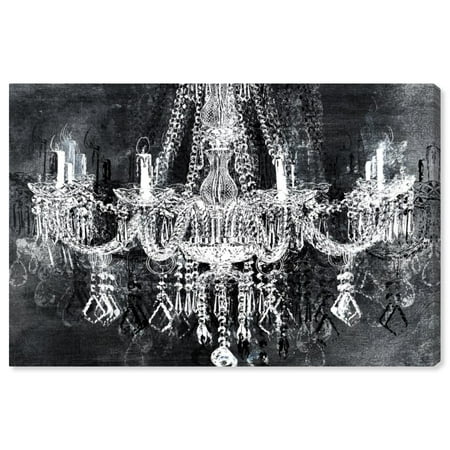 Runway Avenue Fashion and Glam Wall Art Canvas Prints 'Crystal Attraction' Chandeliers - Black, White