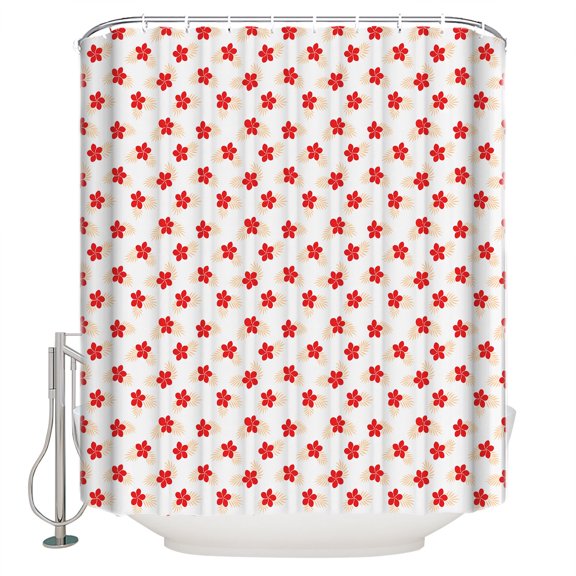 Watercolor Floral Bathroom Shower Curtains with 12 Hooks Polyester Waterproof Shower Curtain for Stalls and Bathtubs Summer Monstera Leaves Boho Tropical Decorative Bathroom Curtain 72x72 Inches