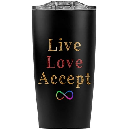 

Live Love Accept Autism Awareness Stainless Steel 20 oz Travel Tumbler Vacuum Insulated & Double Wall with Leakproof Sliding Lid | Great for Coffee/Hot Drinks and Cold Beverages