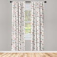 thumbnail image 2 of Ambesonne Forest Curtains, Beaver Hedgehog Rabbit Art, Pair of 28"x84", Blush Pale Grey and White, 2 of 4