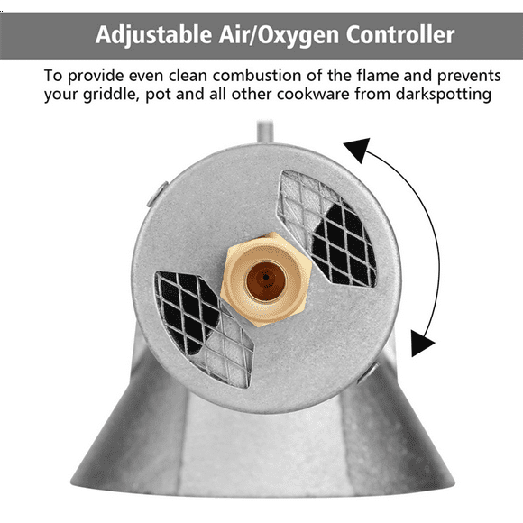 High Pressure Propane Cast-Iron Round Burner Head, Propane Burner Head with Orifice Brass Fitting