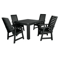 Highwood's 42" x 42" Square 5-pc Weatherly Dining Set - Dining Height, Outdoor, Eco-friendly, Synthetic Wood
