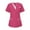 Hot Pink, variant on Teissuly Women's Nurses Tunic Uniform Clinic Carer V-Neck Protective Clothing Tops