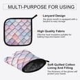 thumbnail image 3 of Yayeee Oven Mitts and Pot Holder Set of 2 Heat Resistant Kitchen Gloves Baking Hot Pad, Pink Art Pattern, 3 of 5