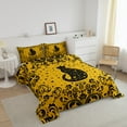 thumbnail image 3 of Black Cat Bedding Comforter Sets Full Size Yellow Black Halloween Gothic Bedding Set Retro Exotic Damask Floral Animal Goth Comforter Set Boho Moon Stars Quilt Duvet Set Room Decor, 3 of 6