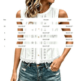 thumbnail image 3 of Women's French Hollow Out Sleeveless Shirt,Slub Cotton Loose Round Neck Button Down Vest,Summer Cropped Casual Tank Top for Women,Cottagecore Eyelet Ruffle Blouse White L, 3 of 9