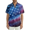 thumbnail image 2 of Hogleaql Mens Patriotic 4th Of July Shirts 4th Of July American Flag Print Short Sleeve Shirts Collared Button Fashion Hawaiian Workout Shirts for Men Watermelon Red 2XL, 2 of 6