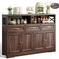 thumbnail image 4 of Noelse Coffee Bar Cabinet with Storage and Charging Station, Kitchen Buffet Sideboard Cabinet, 3 Drawers Farmhouse Coffee Station with Adjustable Shelf, Dark Brown, 4 of 11