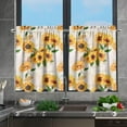 thumbnail image 5 of Sunflower Poster Tiers for Kitchen Cafe Windows,Rustic Farmhouse Short Sheer Tier Curtains with Rod Pocket 2 Panels, 5 of 6