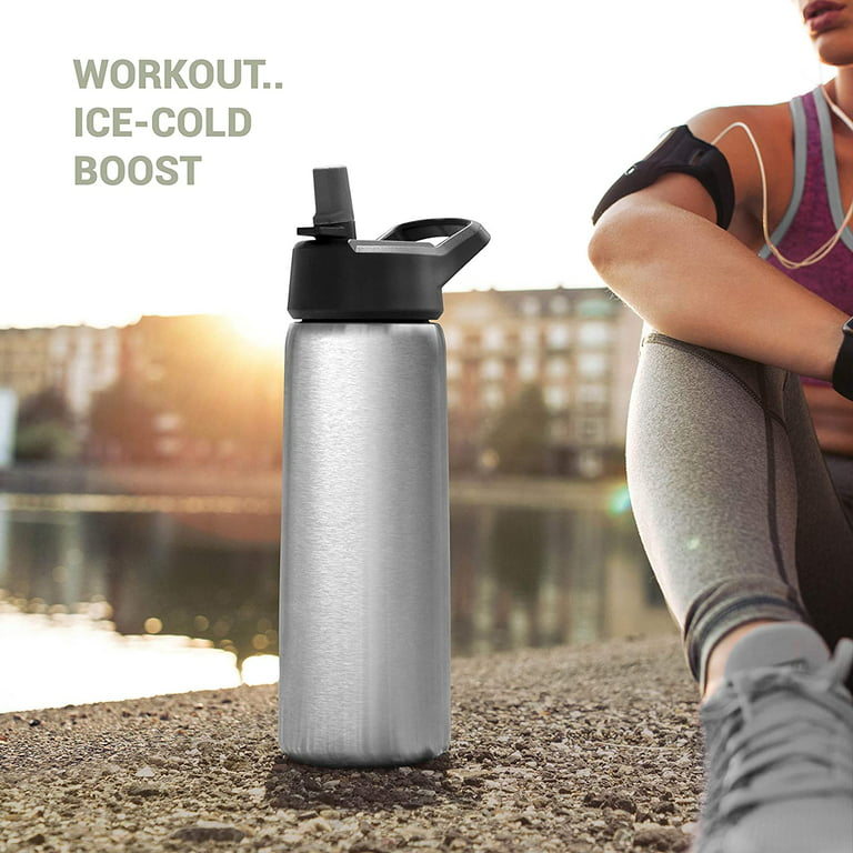 Veefine Insulated Water Bottle Dishwasher Safe Metal Water Bottle BPA-Free Stainless Steel Water Bottles 20/32/40oz Reusable Thermos for Hiking
