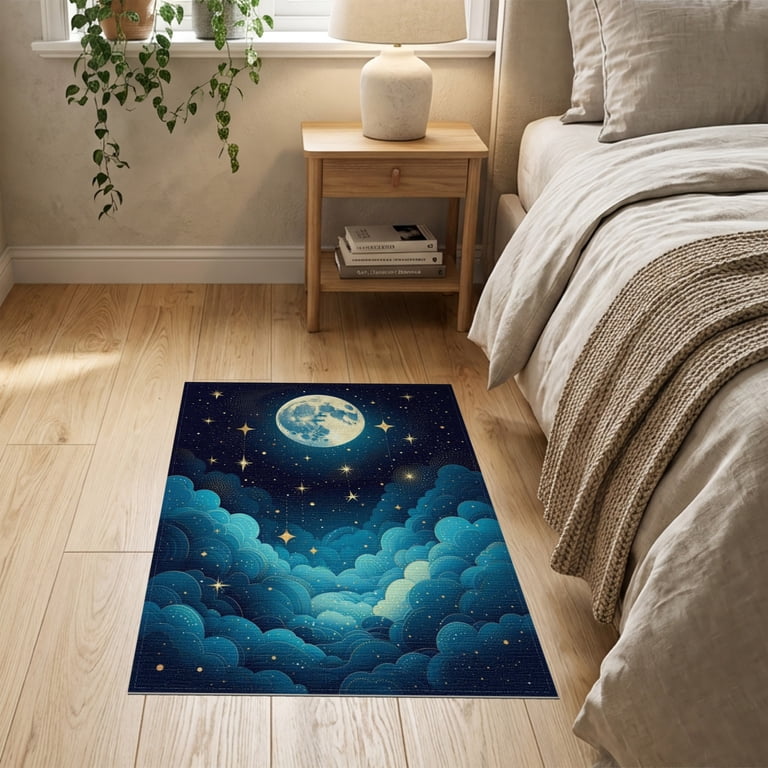 ODIKA 2'x3' Washable Doormat Large Starry Galaxy Motif Planetary