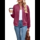 thumbnail image 2 of Chaqueta Informal de Mujer con Cuello Alto y Cremallera, Ideal para Otoño. Conjuntos con Bolsillos. Vino Tinto S, 2 of 10