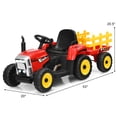 thumbnail image 7 of Infans 12V Kids Ride On Tractor with Trailer Ground Loader w/ RC & Lights Red, 7 of 7