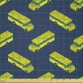 thumbnail image 2 of Ambesonne School Bus Fabric by the Yard Microfiber, Public Car Teacher Art, 2 Yards, Dark Lavender and Yellow, 2 of 2