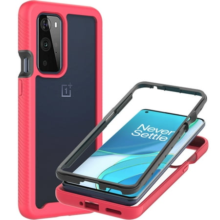 CoverON For OnePlus 9 Pro Phone Case, Military Grade Full Body Rugged Slim Fit Clear Cover, Pink