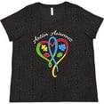 thumbnail image 3 of Inktastic Autism Awareness Heart Ribbon and Puzzle Pieces Women's Plus Size T-Shirt, 3 of 5
