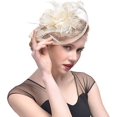 thumbnail image 2 of Tocado elegante para mujer, sombrero con plumas nupciales, accesorios para el pelo, cóctel Royal Ascot, 2 of 5