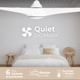 thumbnail image 6 of Versa 52in 3-Blade Smart Dual Mount Convertible Ceiling Fan or Flush Mount Fan 2700K-6000K CCT Tunable Range LED Light Kit with White Hardware in White Blades Works With iOS or Android App, 6 of 10
