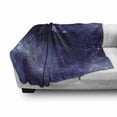 thumbnail image 3 of Eggplant Soft Flannel Fleece Throw Blanket, Sky with the Open Space Star Constellations and Gloomy Atmosphere Heavenly Bodies, Cozy Plush for Indoor and Outdoor Use, 50" x 60", Indigo, by Ambesonne, 3 of 6