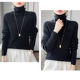 thumbnail image 7 of TRUBKH Women's Sweaters Crewneck Tops Long Sleeve Blouses for Women Dressy Casual Layered Sweaters Business Casual Sweater Lounge Sweater Wool Blend Fall Clothes Black M, 7 of 7
