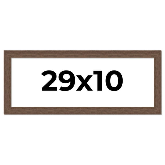 29x10 Frame Brown Farmhouse Solid Wood Picture Frame Width 1.5 Inches | Interior Frame Depth 0.5