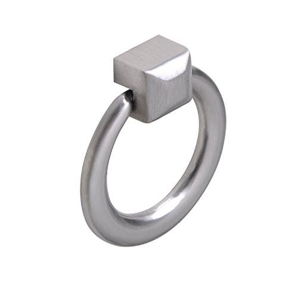 Utopia Alley 5pcs Anello Cabinet Ring Pull Knob - Decorative Cabinet Drop Pull Knobs for Cabinets and Drawers - Vintage Cabinet Hardware with Hand Finished Brushed Nickel - Pull Knobs 1.6"