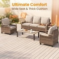 thumbnail image 5 of Poteban Outdoor Patio All Weather Wicker Furniture Sets,with Coffee Table, Conversation Sets and Ottoman,for Pool, Backyard, Garden, 4 Pieces, 5 of 11