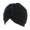 thumbnail image 1 of Women‘s Pleated Ruffle Chemo Knit Tied Turban Cap Muslim Head Scarf Hat Headwrap, 1 of 2