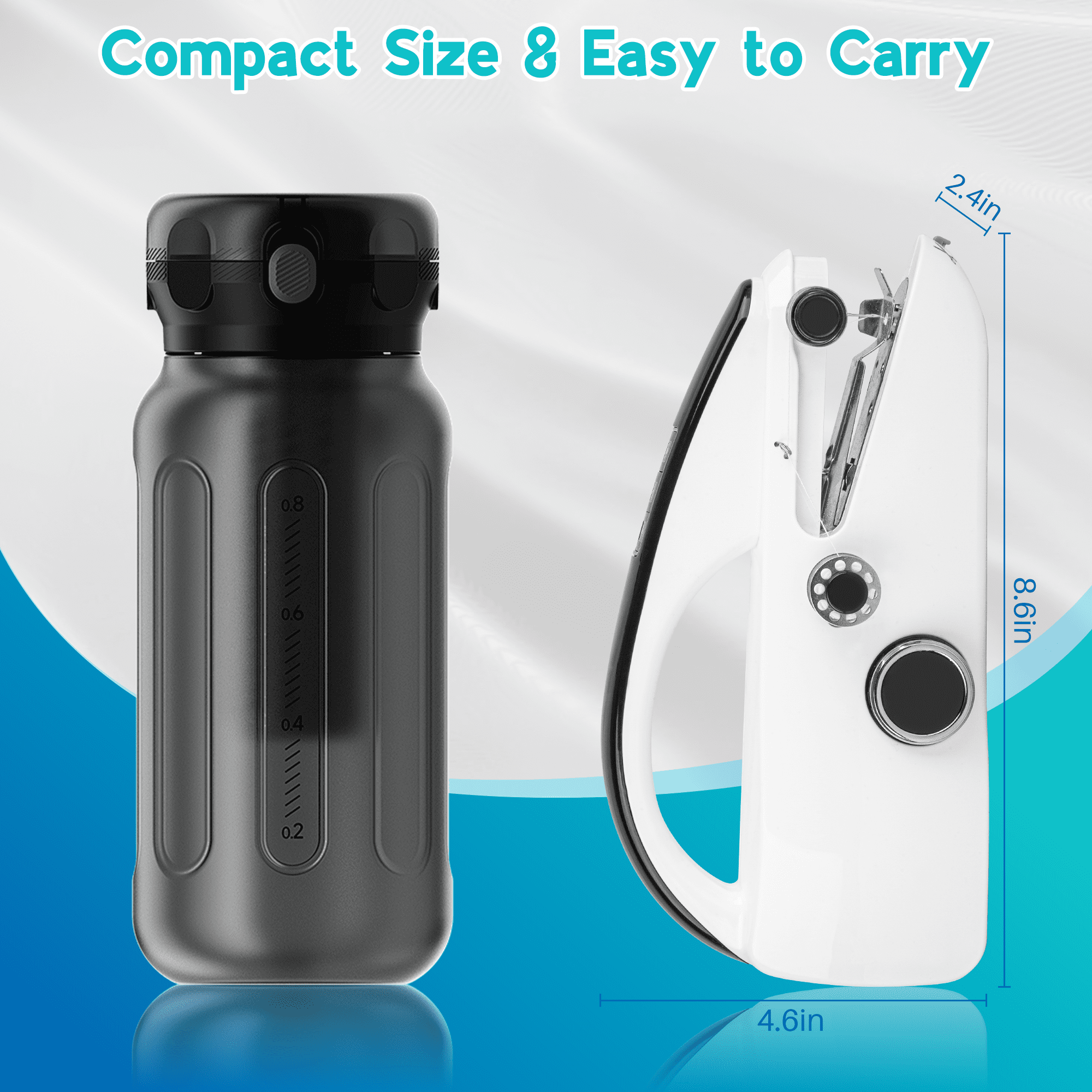 BCOOSS Handheld Sewing Machine, Portable Small Sewing Machine with 2 Speed Modes for Home Travel