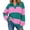 Green, variant on Striped Polo Sweaters for Women Oversized Knit Pullover