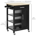 thumbnail image 3 of HOMCOM Compact Kitchen Trolley Utility Cart on Wheels with Open Shelf Grey, 3 of 10
