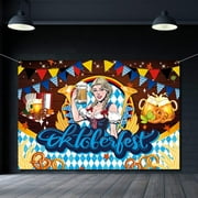 Oktoberfest Party Backdrop Decorations German Bavarian Oktoberfest Beautiful Woman Holding Beer Photo Prop Beer Background Party Supplies for Home Party