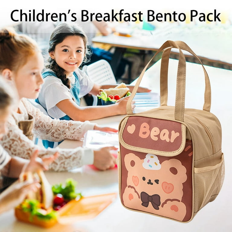 Kawaii Lunch Bag Women Cute Bear Picnic Travel Thermal Breakfast