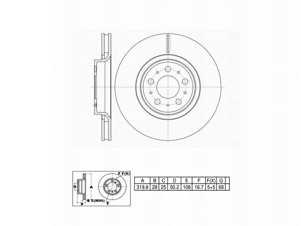 Winstop Brake Rotor, Front WS247661, Volvo S60 2009-2001