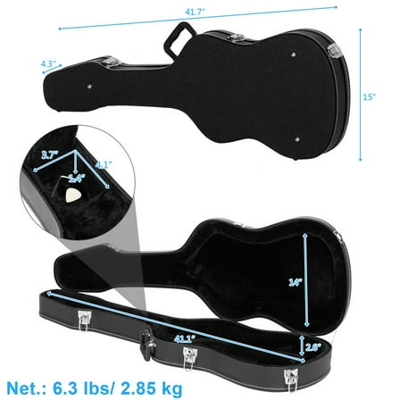 Hard-Shell Electric Guitar Case Flat Surface Black suit for GST GTL